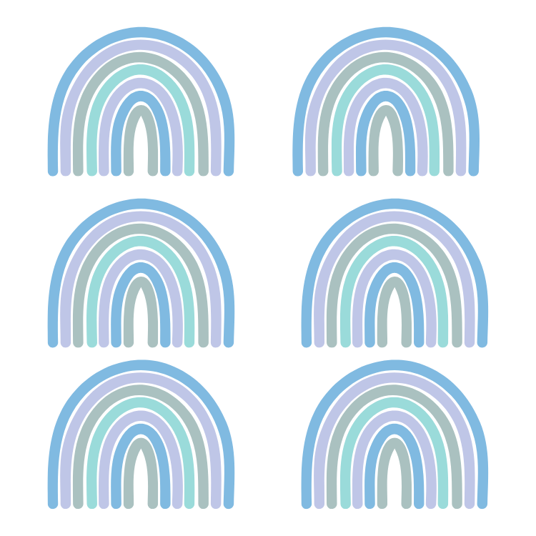 Multi Colour Rainbow Wall Decals