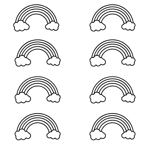 Black and White Rainbow Wall Decals