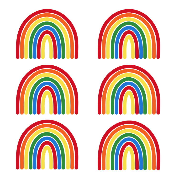 Multi Colour Rainbow Wall Decals