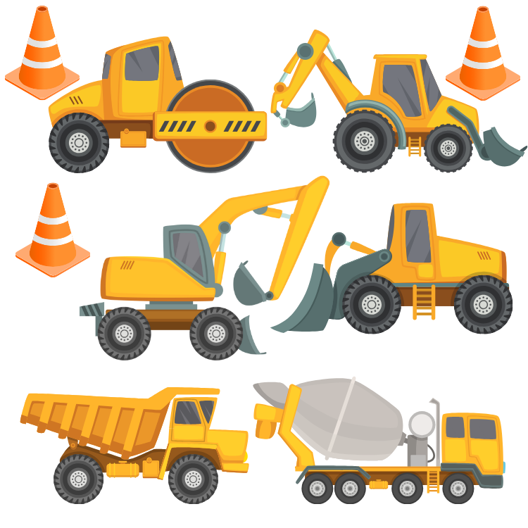 Construction Vehicle Wall Decals