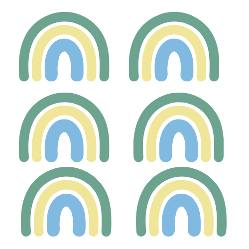 Tri Colour Rainbow Wall Decals