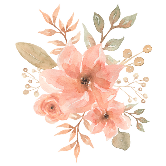Large Peach Flower Wall Decals