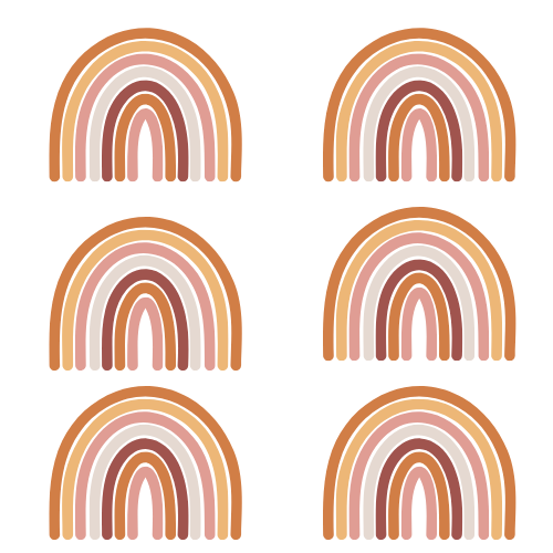 Multi Colour Rainbow Wall Decals