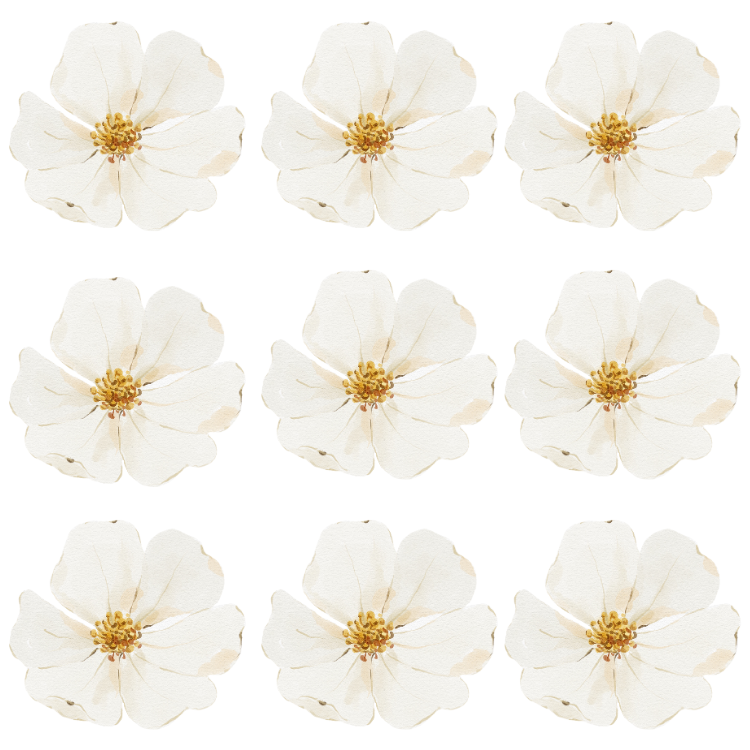 White Flower Wall Decal