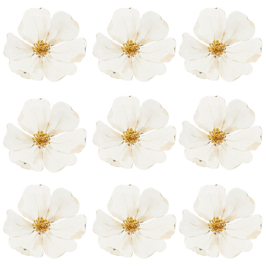 White Flower Wall Decal