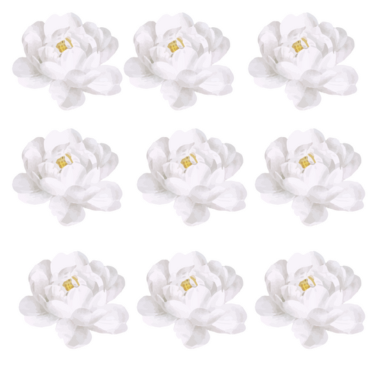 White Peony Wall Decals