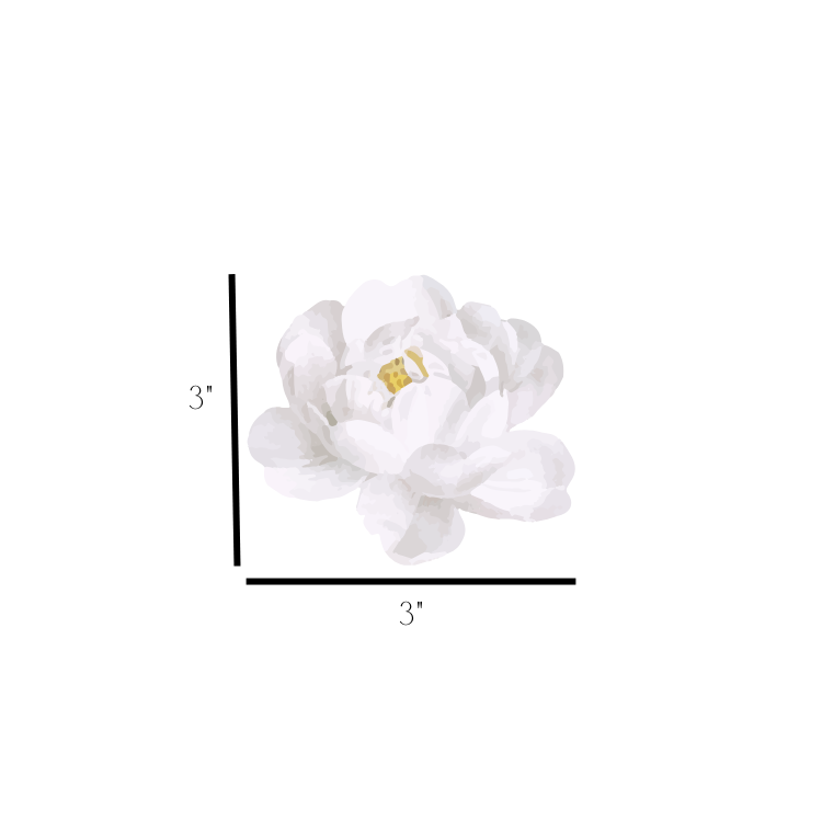 White Peony Wall Decals